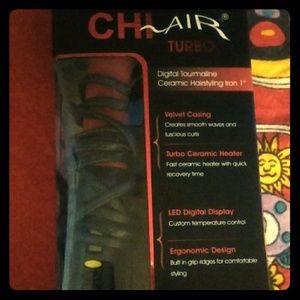 Chi hair turbo ceramic digital hairstyling iron 1"